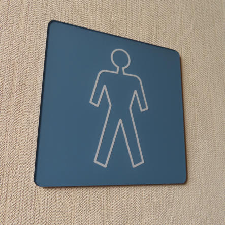 WC-Schild mit Piktogramm und Eckenrundung